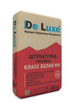 Белая гипсовая штукатурка для механизированного нанесения De Luxe